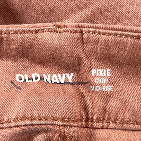 Old Navy Pixie Crop Blush Mid‎ Rise 12 Peach Amelia Rose Stretch Chino Outdoorsy - Picture 11 of 14